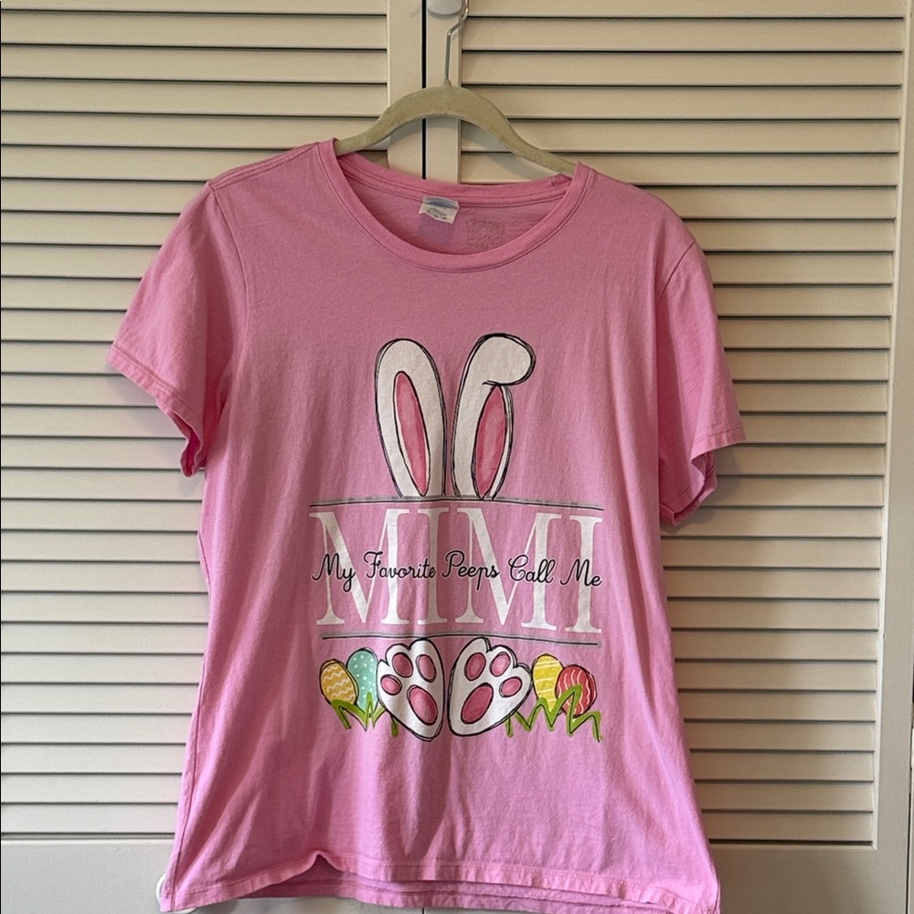 Port and Company Pink Mimi Bunny Ears Tee - Size XL